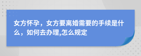 女方怀孕，女方要离婚需要的手续是什么，如何去办理,怎么规定