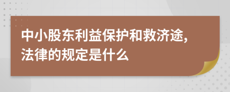 中小股东利益保护和救济途,法律的规定是什么