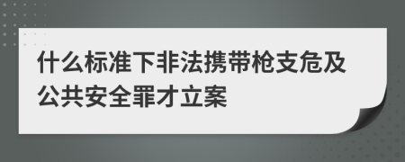 什么标准下非法携带枪支危及公共安全罪才立案