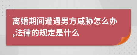 离婚期间遭遇男方威胁怎么办,法律的规定是什么