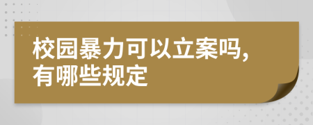 校园暴力可以立案吗,有哪些规定