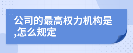 公司的最高权力机构是,怎么规定