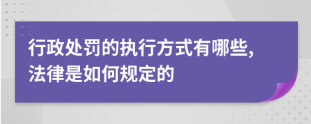 行政处罚的执行方式有哪些,法律是如何规定的