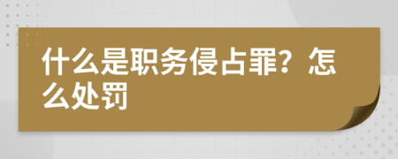 什么是职务侵占罪？怎么处罚