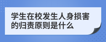 学生在校发生人身损害的归责原则是什么