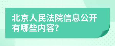 北京人民法院信息公开有哪些内容？