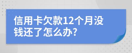 信用卡欠款12个月没钱还了怎么办?