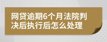 网贷逾期6个月法院判决后执行后怎么处理