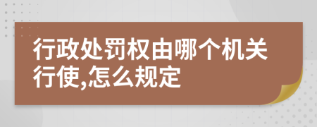 行政处罚权由哪个机关行使,怎么规定