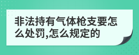 非法持有气体枪支要怎么处罚,怎么规定的