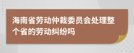 海南省劳动仲裁委员会处理整个省的劳动纠纷吗