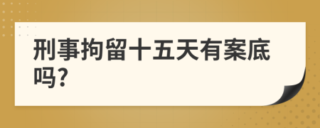 刑事拘留十五天有案底吗?