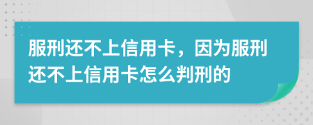 服刑还不上信用卡，因为服刑还不上信用卡怎么判刑的