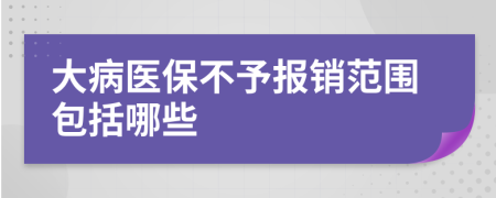 大病医保不予报销范围包括哪些