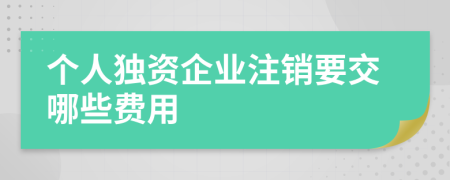 个人独资企业注销要交哪些费用