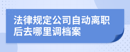 法律规定公司自动离职后去哪里调档案