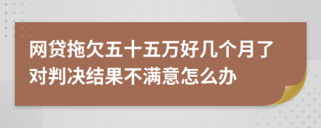 网贷拖欠五十五万好几个月了对判决结果不满意怎么办