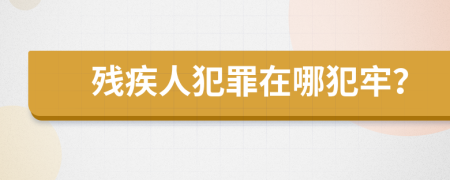 残疾人犯罪在哪犯牢？