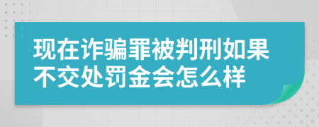 现在诈骗罪被判刑如果不交处罚金会怎么样