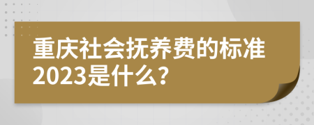 重庆社会抚养费的标准2023是什么？