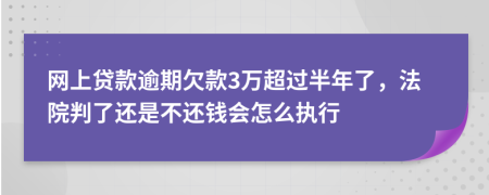 网上贷款逾期欠款3万超过半年了，法院判了还是不还钱会怎么执行