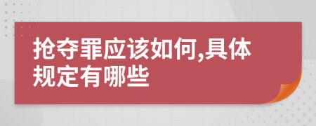 抢夺罪应该如何,具体规定有哪些