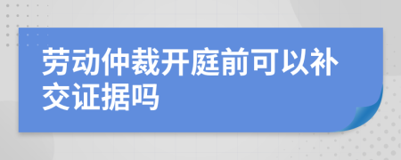 劳动仲裁开庭前可以补交证据吗