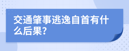 交通肇事逃逸自首有什么后果？