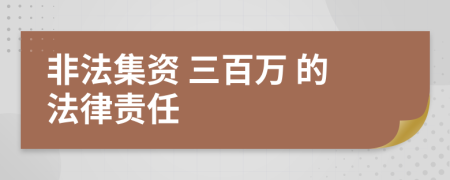 非法集资 三百万 的法律责任