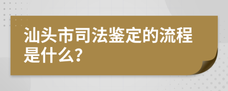 汕头市司法鉴定的流程是什么？