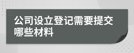 公司设立登记需要提交哪些材料
