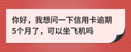 你好，我想问一下信用卡逾期5个月了，可以坐飞机吗