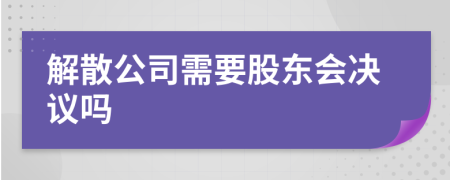 解散公司需要股东会决议吗