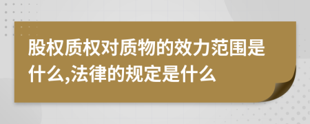 股权质权对质物的效力范围是什么,法律的规定是什么