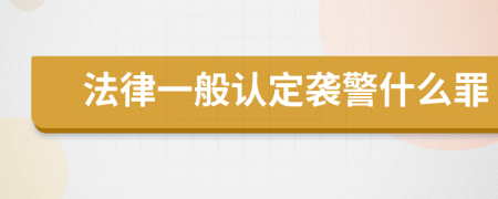 法律一般认定袭警什么罪