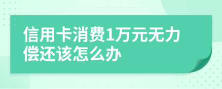 信用卡消费1万元无力偿还该怎么办