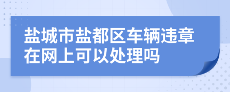 盐城市盐都区车辆违章在网上可以处理吗