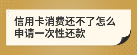 信用卡消费还不了怎么申请一次性还款