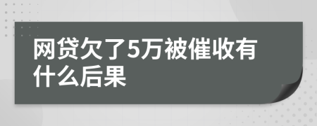 网贷欠了5万被催收有什么后果