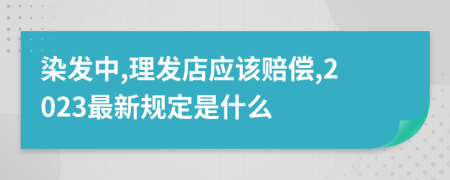 染发中,理发店应该赔偿,2023最新规定是什么