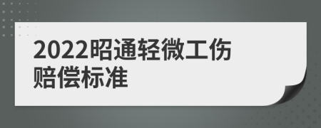 2022昭通轻微工伤赔偿标准