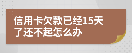 信用卡欠款已经15天了还不起怎么办