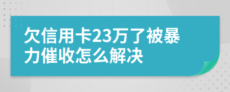 欠信用卡23万了被暴力催收怎么解决