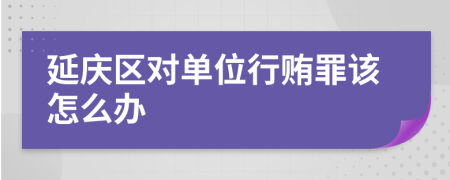 延庆区对单位行贿罪该怎么办