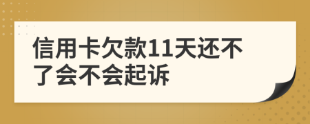 信用卡欠款11天还不了会不会起诉