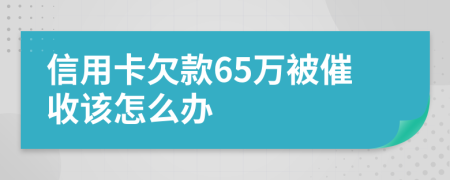 信用卡欠款65万被催收该怎么办