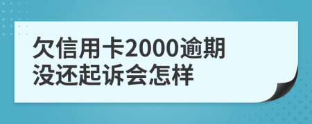 欠信用卡2000逾期没还起诉会怎样