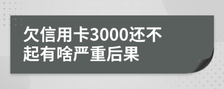 欠信用卡3000还不起有啥严重后果