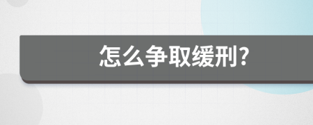 怎么争取缓刑?