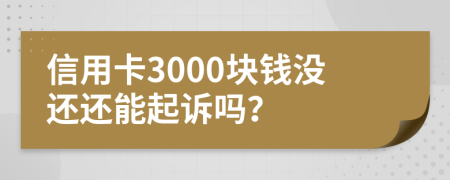 信用卡3000块钱没还还能起诉吗？